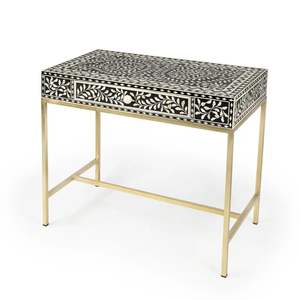 Table basse design en os incrusté, mosaïque artisanale, motif nature morte, multifonctionnelle, mobilier moderne pour la maison, idéale pour les mariages - Product Image 1