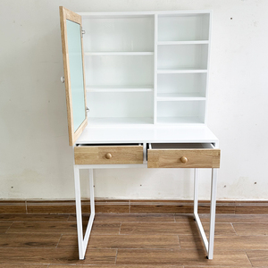Modern BTD68056 Dressing Table with Storage Compartment and Opening <b>Mirror</b> <b>Panel</b> Wood Style - Product Image 4