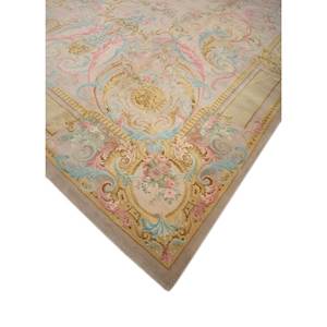 Alfombras de Lana Anudadas a Mano Aalam Beige Marrón Paem-1447 para Uso Doméstico, Alfombra Rectangular con Medallón para Entrada, para Adolescentes - Product Image 2