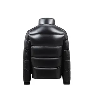 Parka d'hiver épaisse à capuche en toile imperméable décontractée respirante avec fermeture éclair sur le devant pour hommes - Product Image 5