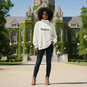 Sudadera Chi Psi de Alta Calidad, Personalizable con Logotipo, al por Mayor, para Mujer, Estilo Vintage, Reversible, Cuello Alto Simulado, Forro Polar, Estilo Urbano, Talla Grande - Product Image 6