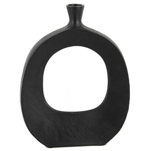 Stylish Durable Iron Metal Flower <b>Vase</b> Hand-<b>Engraved</b> Detailing Modern Minimalistic Home Decor Arrangements for Weddings - Product Image 1