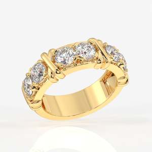 Anillo de Boda de Oro de 14K con Diamante Moissanite de Corte Redondo, Elegante Alternativa Ética al Anillo de Diamantes Tradicional - Product Image 2