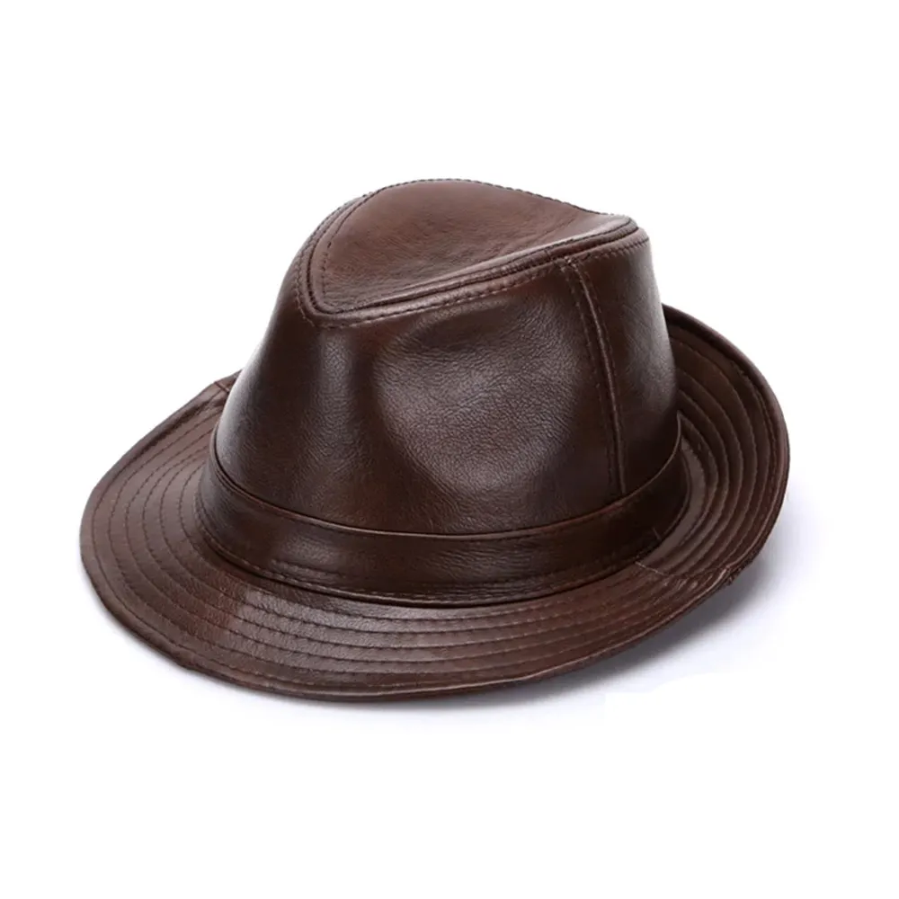 Cappello da Cowboy occidentale in vera pelle da uomo di nuovo arrivo cappello da cowboy all'ingrosso della fabbrica di cappelli in vera pelle al 100% di alta qualità