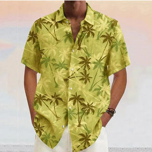 Camisa Hawaiana de Playa para Hombre, de Secado Rápido, con Botones, Cuello Camisero, Manga Corta, Estampado Vintage, al por Mayor - Product Image 1