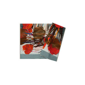 Blue Cotton Floral <b>Square</b> <b>Scarf</b> - Product Image 1