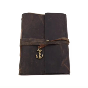 สมุดบันทึกปกหนังแท้สำหรับโรงเรียนสำนักงานและการเดินทางไดอารีเติมได้ตามต้องการ - Product Image 1