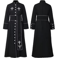 Haute Qualité Adulte Roman Cass Robe pour Église Clergé Prêtre Costume Robe Cape Pantalon Col Debout pour L'été De Noël