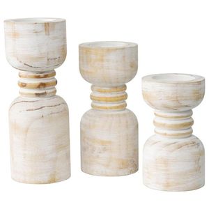 Bougeoir rustique décoratif en bois pour des idées de décoration intérieure d'inspiration vintage et une ambiance élégante et chaleureuse d'inspiration lumineuse - Product Image 2