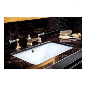 2025 Top Most Selling Excellente Qualité Marine Noir Marbre Quartzite Carrelage Unique Antique Poli Pierre Hôtel Revêtement de sol - Product Image 1