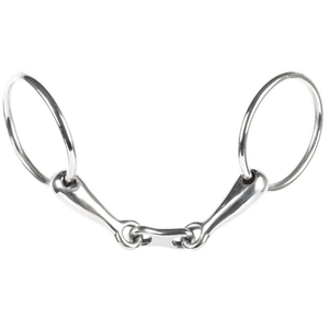 Mors à double articulation à anneaux lâches pour l'équitation, embout plat poli et lisse, instrument équestre - Product Image 4