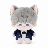 Peluche personnalisée en forme d'oreilles de chat gris de 10 cm, jouet en peluche doux et mignon, OEM ODM, vente en gros, cadeau