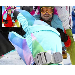 Guantes de esquí de cuero impermeables de alta calidad con correa de muñeca a prueba de viento deportes al aire libre equipo de invierno trabajo snowboard guantes calefactables - Product Image 3