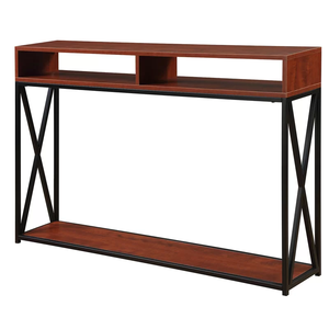 Table console pliable au design contemporain et écologique avec tiroir en bois de manguier et cadre en fer pour la maison/le bureau, montage en kit - Product Image 2