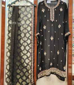 Hecho a mano moderno diseñador sin coser indio pakistaní Georgette bordado a mano vestido adultos Festival desgaste verano Salwar Kameez - Product Image 1