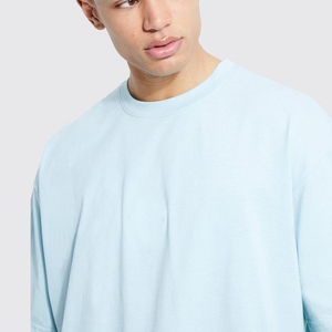 Coupe ample t-shirts surdimensionné coton goutte épaule à manches courtes solide Baggy chemises décontracté col rond t-shirts hauts t-shirt - Product Image 5