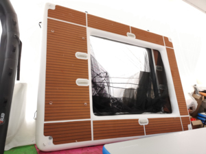 Plataforma de muelle personalizada, área de baño de malla con suelo de EVA antideslizante, plataforma <span class=keywords><strong>flotante</strong></span> inflable, hamaca de agua con portavasos - Product Image 4