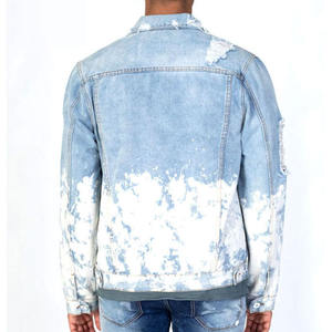 High Street 2024, chaqueta vaquera hecha a medida para hombre, transpirable, a prueba de viento, ropa de calle elegante, chaqueta vaquera de estilo informal lavada de algodón - Product Image 3