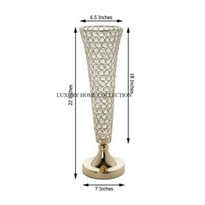 Decoración de mesa pulida brillante para bodas y eventos, artículos de fiesta, Trompeta de aluminio, jarrones de flores de Metal de gran tamaño de calidad Premium - Product Image 6