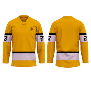 Maillot de hockey sur glace pour adultes, style populaire, haute qualité, imperméable, couleur et logo personnalisés, 100% polyester, vente en gros - Product Image 4
