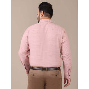 Camisa Formal de Algodón Rosa para Hombre, Talla Grande, Manga Larga, Corte Regular, Cuello Clásico, Estilo Casual Elegante, para Verano, Marca Amanush - Product Image 4
