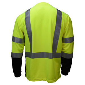T-shirt 2 tons à bandes réfléchissantes à manches longues personnalisées de qualité supérieure pour hommes Chemise de sécurité haute visibilité pour vêtements de travail industriels. - Product Image 6