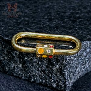 Mousqueton en or 14k, recherche de serrure, composant de bijoux, fabrication de bijoux en argent 925, recherche ouvrable, diamant pavé, recherche d'émail - Product Image 5