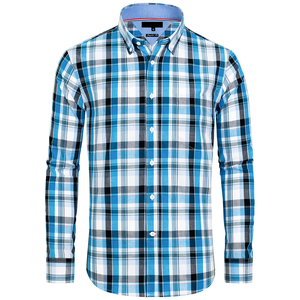 เสื้อเชิ้ตแขนยาวทรงปกติของผู้ชายทรงพอดีตัว100% โลโก้ออกแบบได้ตามต้องการสไตล์ไม่ยับย่นตรง - Product Image 5