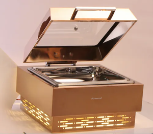 Chafers, plato de frotamiento de acero inoxidable, plato de frotamiento de acero inoxidable, paquete de 6 platos de frotamiento, juego de buffet de acero inoxidable - Product Image 1