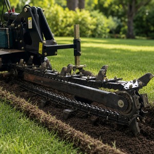 Farm Use <b>Walking</b> Chain Trencher <b>Machine</b> 12‑15HP Diesel Engine Mini Ditcher For Garden Cable Trench Work - Product Image 4