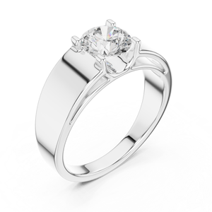 Bague de fiançailles de luxe en or blanc 10 carats plaqué rhodium avec diamant de laboratoire taille tennis pour occasions spéciales et anniversaires - Product Image 2