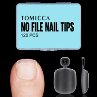 Aillsa French Square Toe Nail Designs Full Cover Acrylique Artificial Toenail Tips Short Length Press-On Nails
