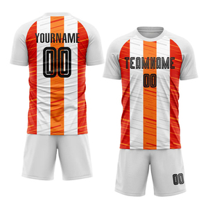 Personalizado Blanco Negro Naranja Sublimación Fade Moda Fútbol Uniforme Mejor Calidad Fútbol Jersey Uniforme Precios al por mayor - Product Image 1