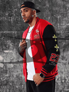 Vente en gros Blouson bombardier à manches en cuir de baseball personnalisé pour hommes Veste d'hiver en fourrure de mouton - Product Image 5