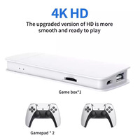 Manette de jeu M15 Plus 4K 2.4G sans fil avec deux contrôleurs, 64 Go de jeux vidéo rétro intégrés, console de jeu rétro classique pour TV