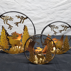 Anneaux de fer en feuille enduits de poudre écologique personnalisés bols et supports de bougie votive pour les cadeaux d'affaires décorations de noël - Product Image 1