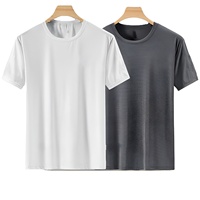 T-shirt Homme Personnalisé OEM à Col Rond Ample d'Été, Imprimé Sérigraphié sur le Devant, 96% Polyester Maille Respirante Écologique, Taille Plus