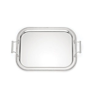 Bandeja de Servicio Ultra Resistente de Acero Inoxidable, Plato de Metal Pulido Resistente para Hogar, Cafetería, Comedor, Hotel, Servicio de Catering - Product Image 4