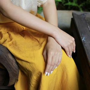 Vestido elegante de primavera y verano para mujer Falda informal con bolsillos Cintura transpirable y natural - Product Image 4