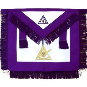 Hand Embroidered (Silk) Durable Customized Square Leather Fabric Illustrious Master Council Apron Thrice PTIM Masonic <b>Foundation</b> - Product Image 1