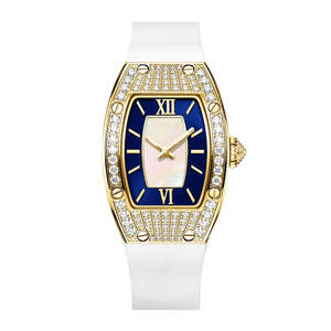 Reloj Mecánico de Alta Calidad en Oferta con Diamantes Moissanite y Correa de Acero Inoxidable, Esfera Analógica, Lujo y Moda - Product Image 1