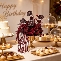 Décoration de mariage, boule de fleurs artificielles, Anthurium, Amaranthus, ornement floral pour longue table de banquet, bar à desserts