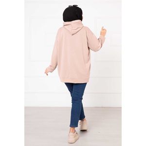 Sudadera con Bolsillo Canguro Beige, Tejido de Punto Transpirable - Product Image 4