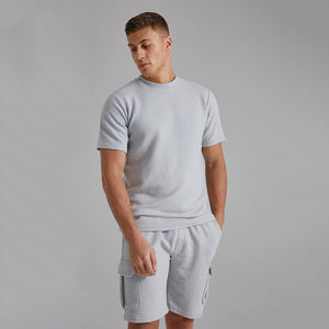 ชุดลำลองเสื้อเชิ้ตและกางเกงขาสั้น,ชุดเสื้อแขนสั้นผ้าย้อมสีพื้นดีไซน์เรียบง่ายสวมใส่สบายสำหรับฤดูร้อน - Product Image 5