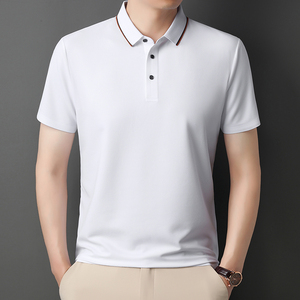 Offre Spéciale haut de gamme pour hommes pour polo en gros ample et respirant T-Shirt Anti-rides solide motif Slim Fit Design - Product Image 3