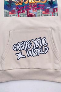 เสื้อสเวตเตอร์แบบมีฮู้ดของผู้ชายเสื้อฮู้ดแบบสวมหัวแขนยาวผ้าคอตตอน100% สั่งพิมพ์โลโก้ทรงโอเวอร์ไซส์ - Product Image 3