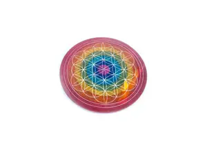 Colore arcobaleno 7 sette Chakra Design dipinto pietra ollare porta incenso incenso bruciatore cacciatore di cenere in pietra naturale colorato.