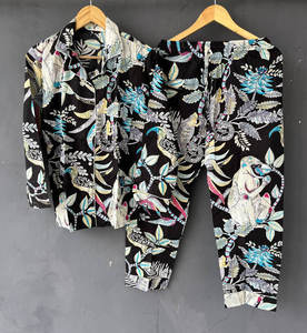 <b>Women's</b> Cotton Handmade PJ <b>Set</b> Breathable Casual Sleepwear Suit for All Seasons-Year-Round Wear for Winter Summer Autumn Spring - Product Image 1