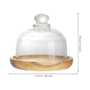 Wholesale Customized Wood Cake Platter with Glass Dome Display Tray Wedding Party Birthday Household <b>Dessert</b> Displays Cake Tools - Product Image 4