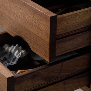 Warm Brown <b>Solid</b> <b>Wood</b> Rectangle Computer <b>Desk</b> with Glass Worktop Organized Storage 1-Year Warranty - Product Image 3